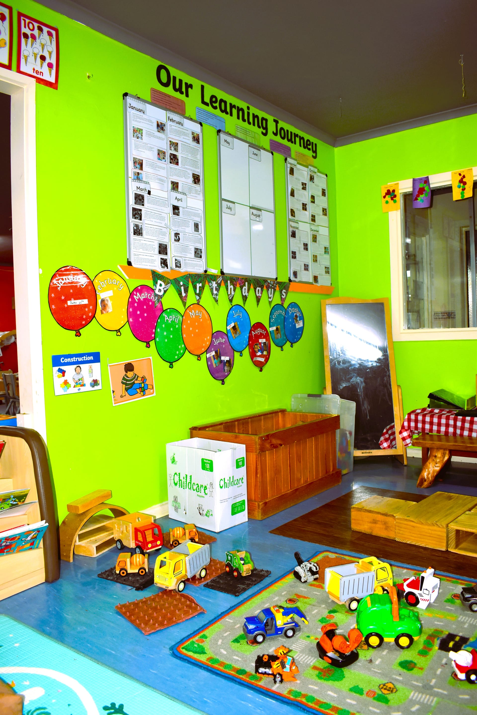 Green Room — 'Our Learning Journey' wall
